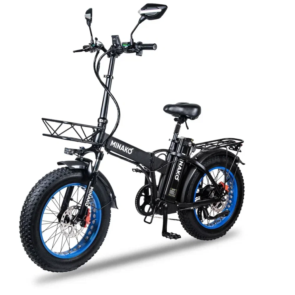 ЭлектровелосипедMinakoF10синиедискигидравлика